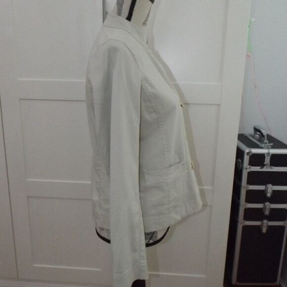 Eileen Fisher Tan Cotton Casual Jacket Button - Picture 5 of 8